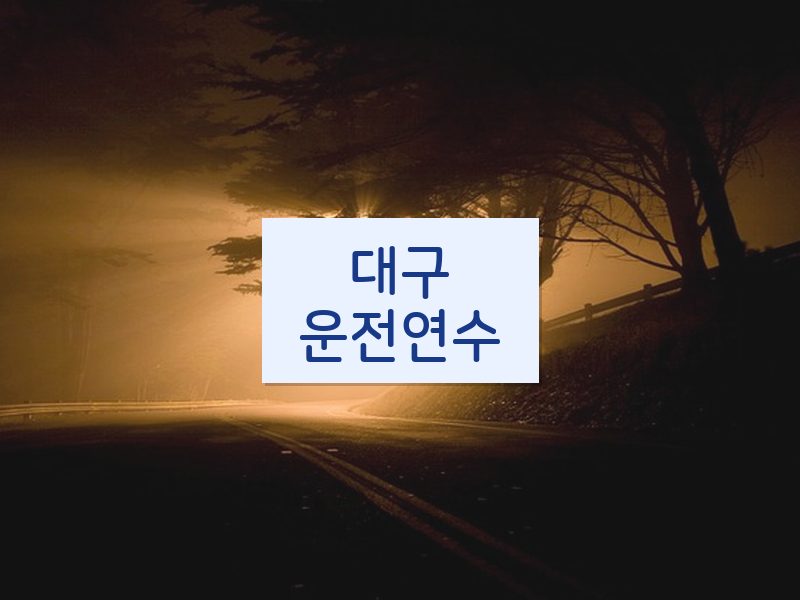 대구운전연수 후기