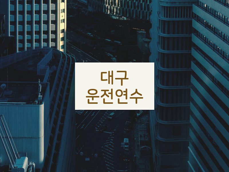 대구운전연수 후기