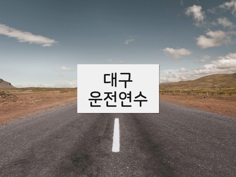 대구운전연수 후기