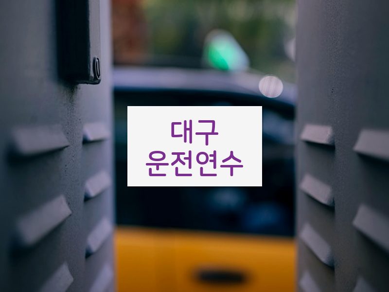 대구운전연수 후기