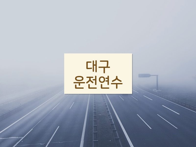 대구운전연수 후기