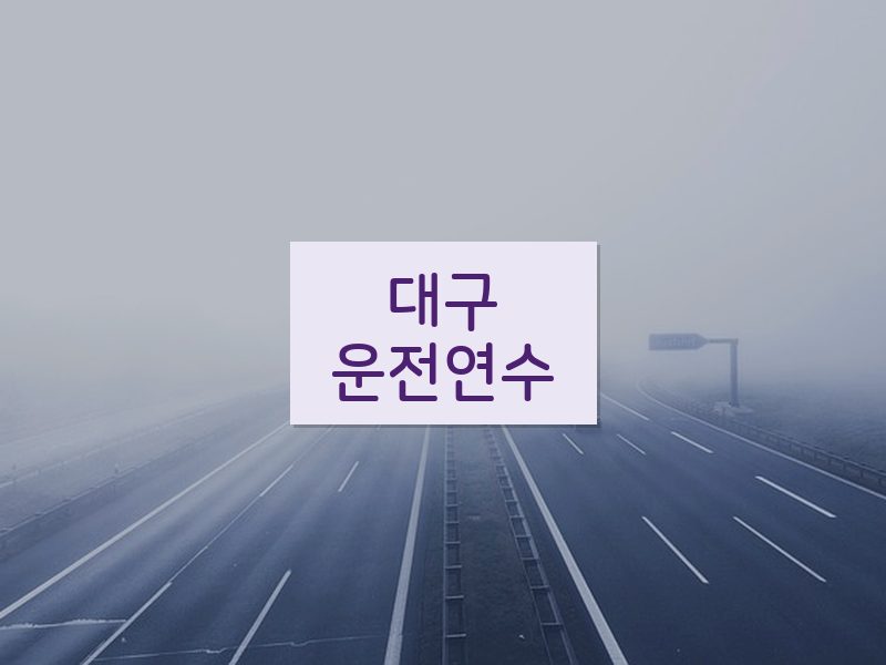 대구운전연수 후기