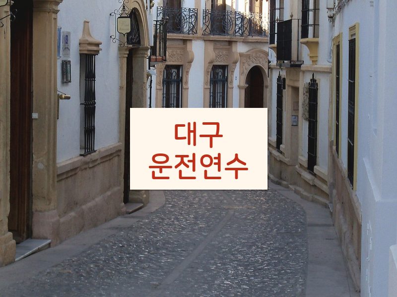 대구운전연수 후기