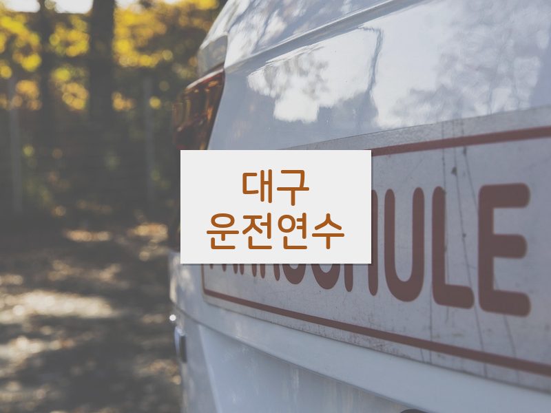대구운전연수 후기