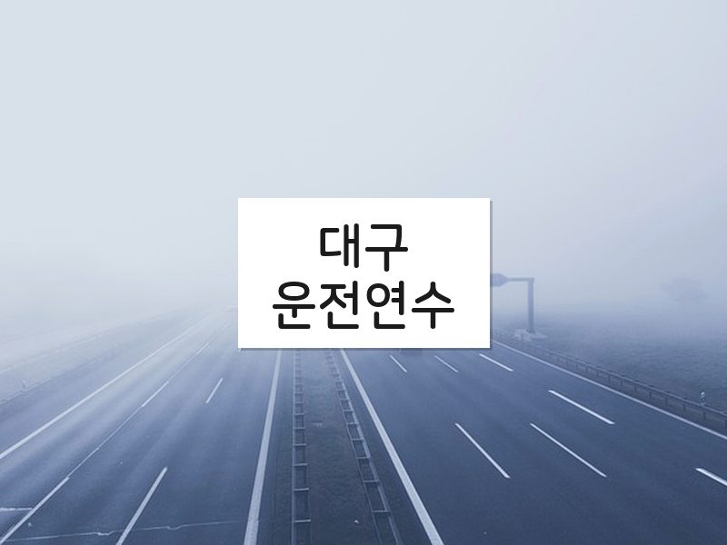 대구운전연수 후기