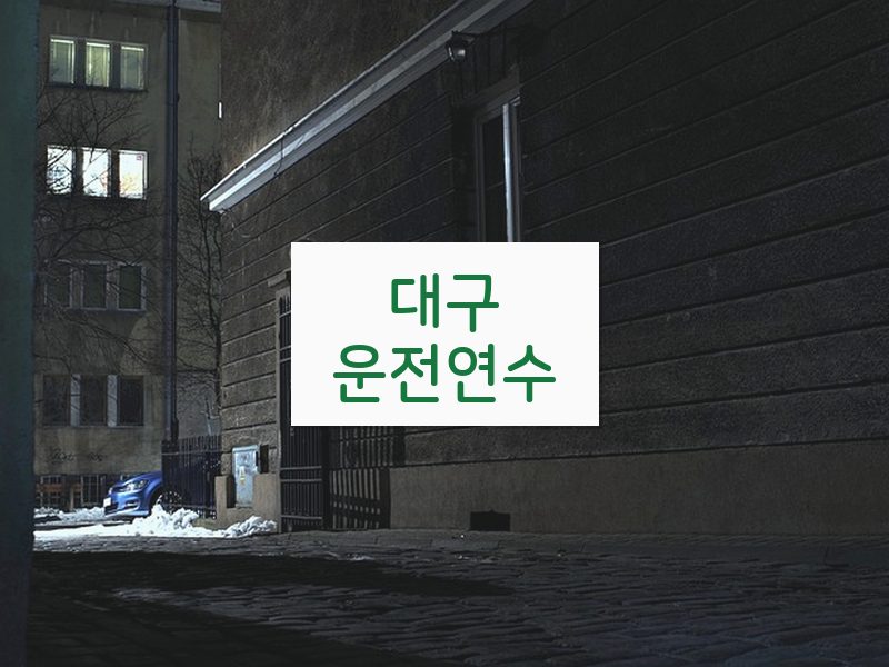 대구운전연수 후기