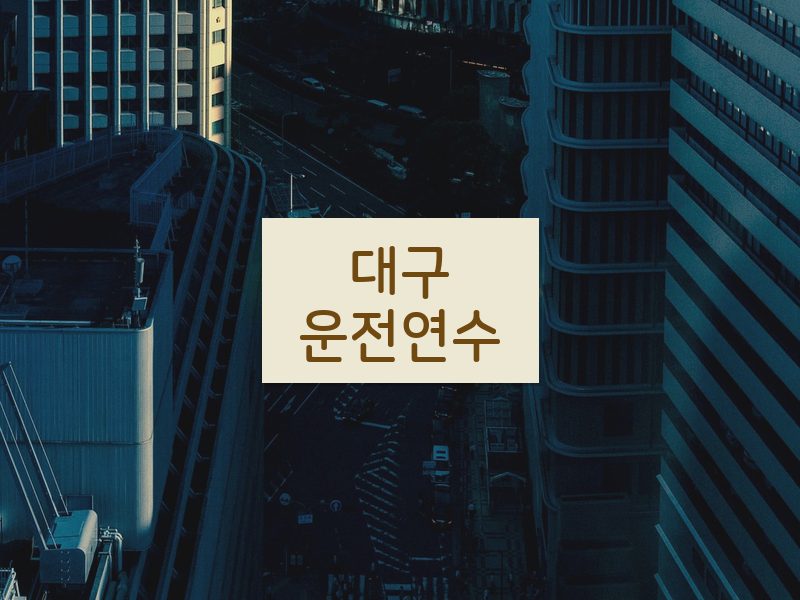 대구운전연수 후기