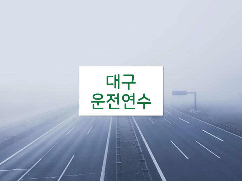 대구운전연수 후기