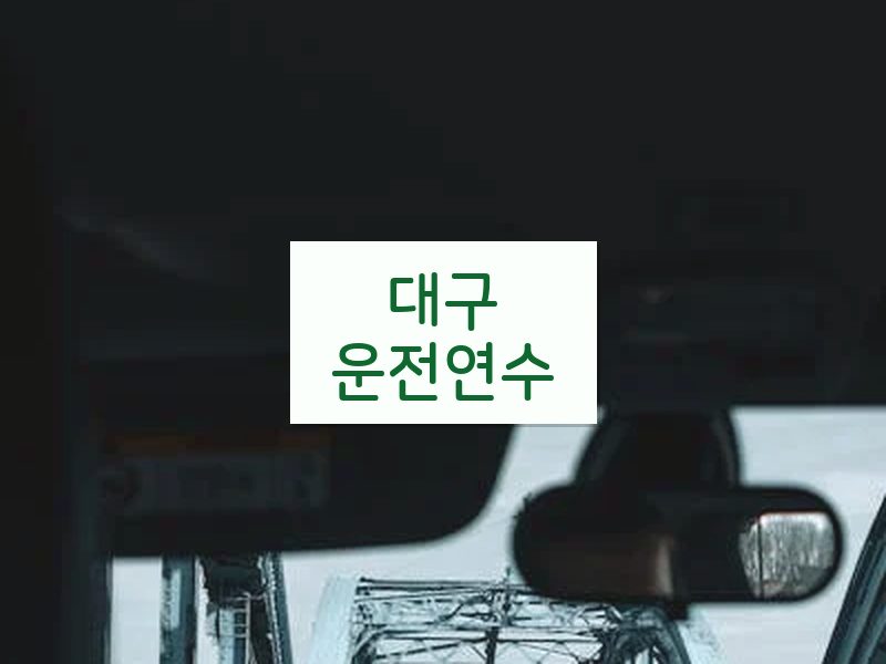 대구운전연수 후기