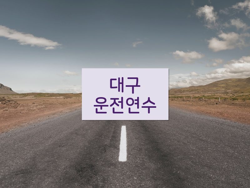 대구운전연수 후기