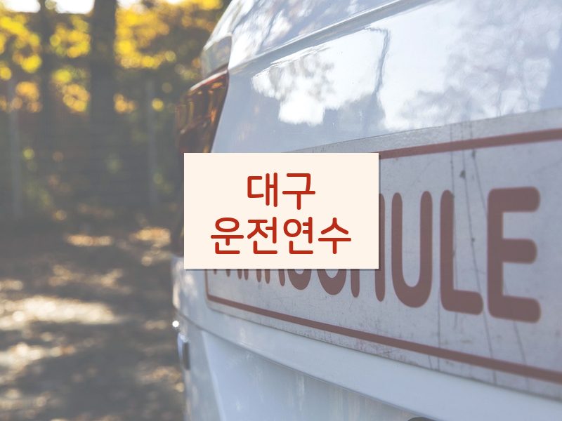 대구운전연수 후기