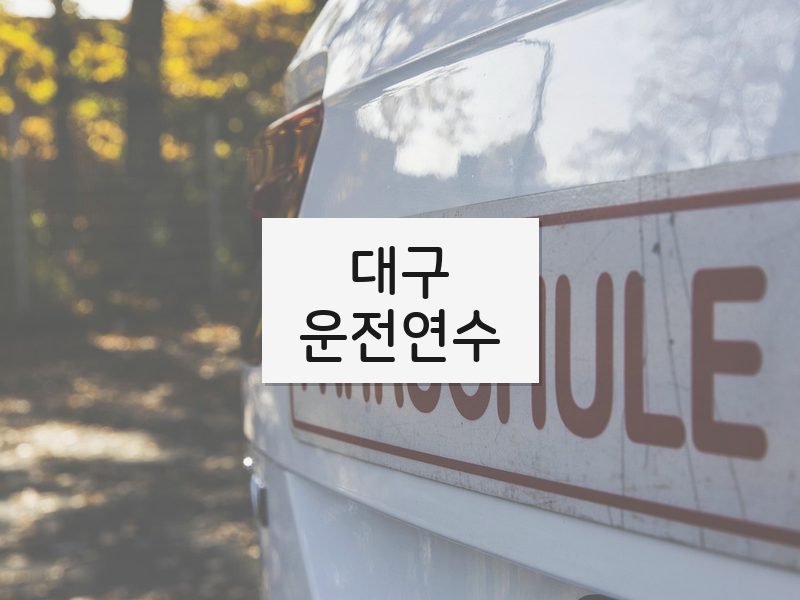대구운전연수 후기