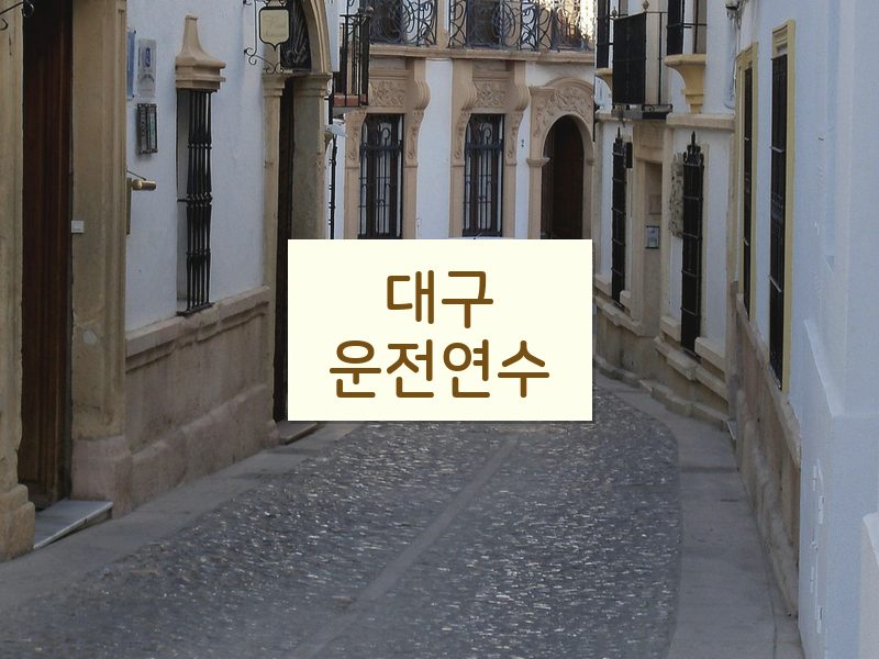 대구운전연수 후기