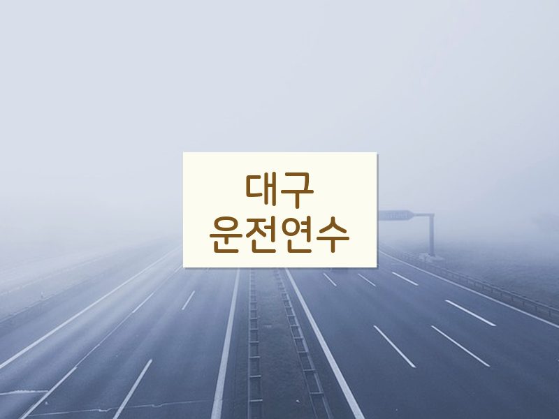 대구운전연수 후기