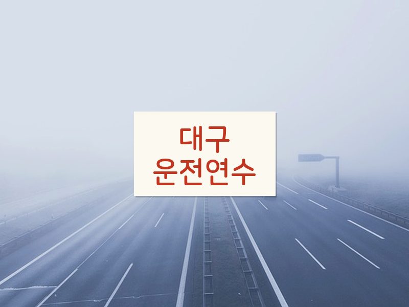 대구운전연수 후기