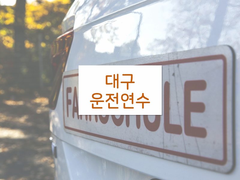 대구운전연수 후기