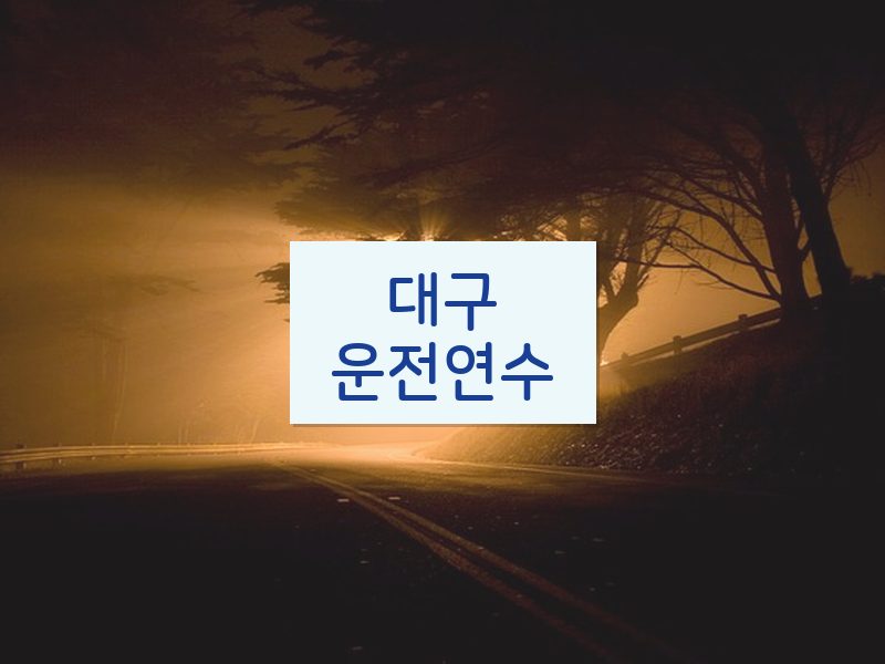 대구운전연수 후기