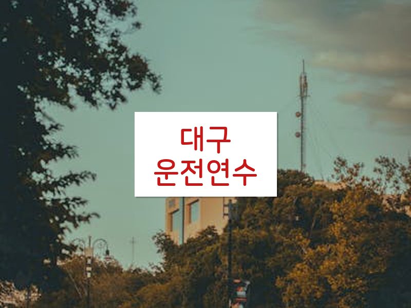 대구운전연수 후기