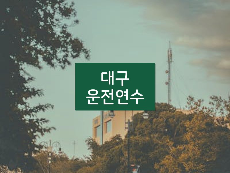 대구운전연수 후기
