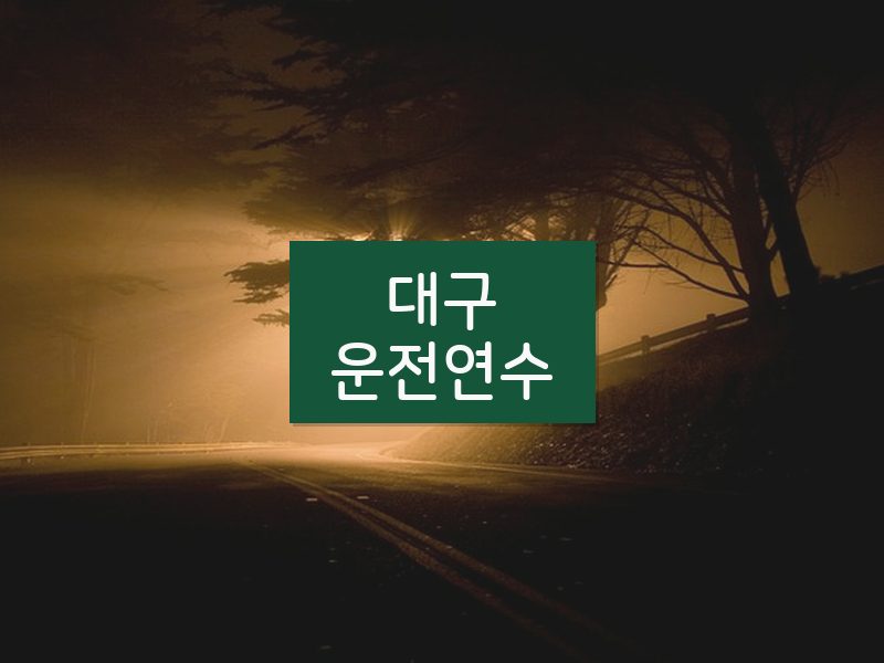 대구운전연수 후기