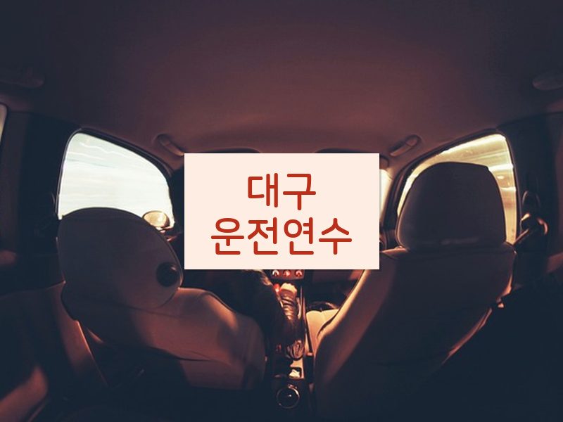 대구운전연수 후기