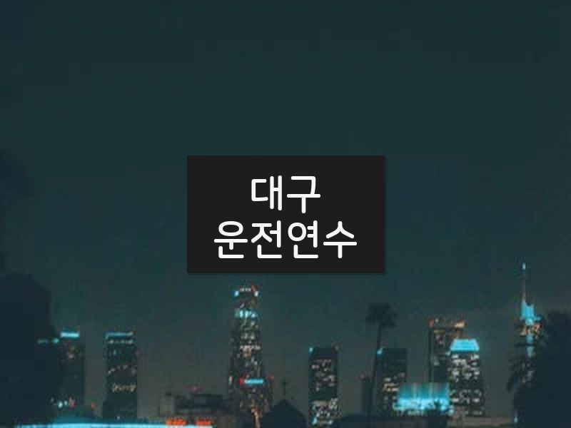 대구운전연수 후기