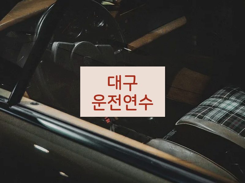 대구운전연수 후기