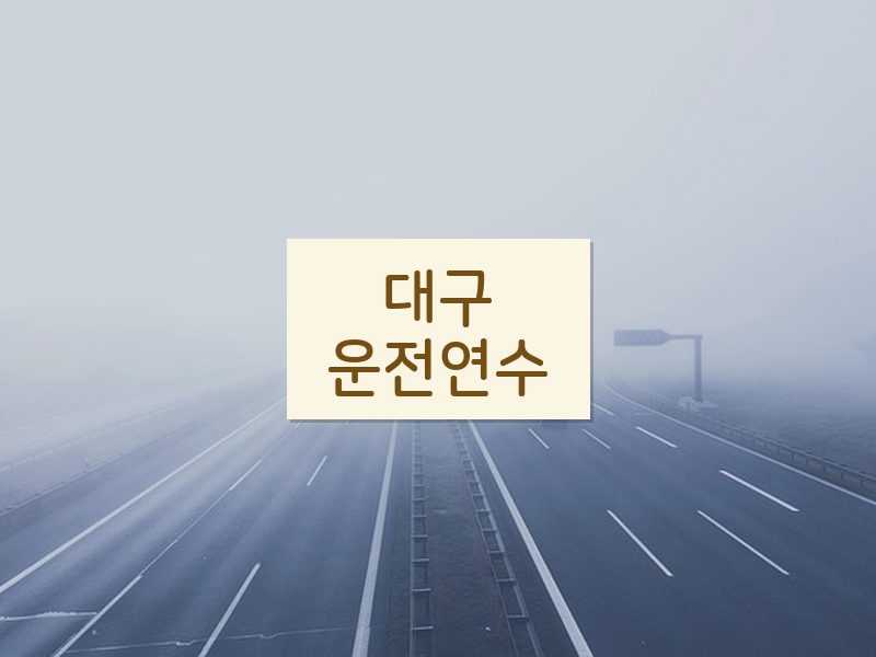 대구운전연수 후기