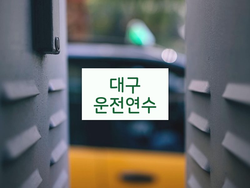 대구운전연수 후기