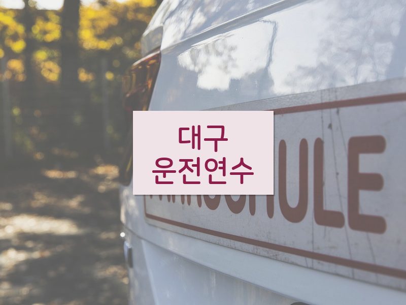 대구운전연수 후기