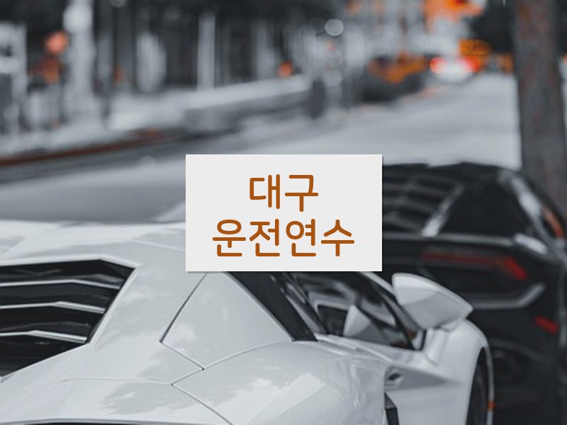 대구운전연수 후기