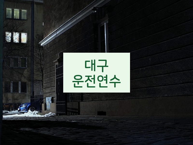 대구운전연수 후기