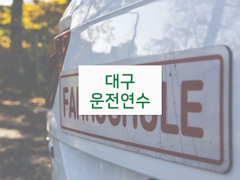 대구운전연수 후기