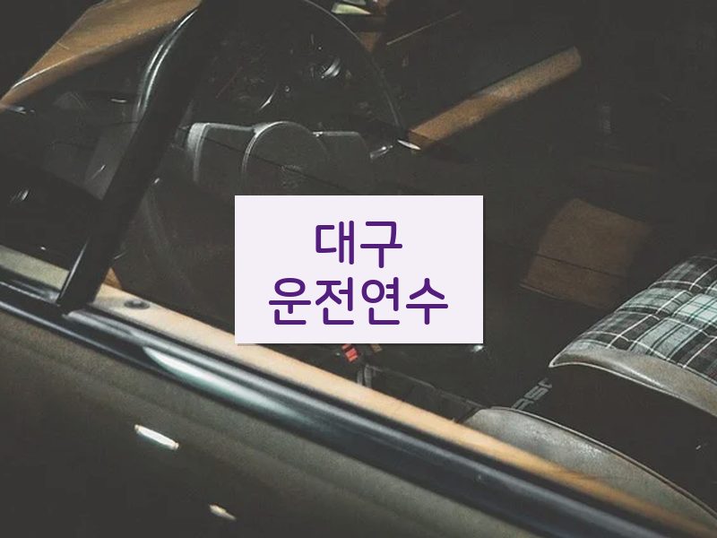 대구운전연수 후기