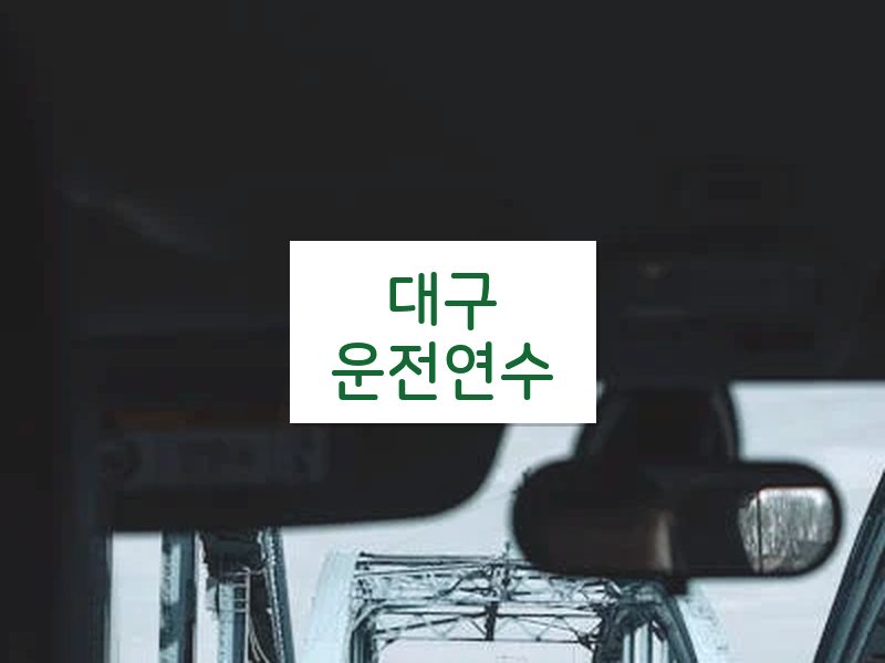 대구운전연수 후기