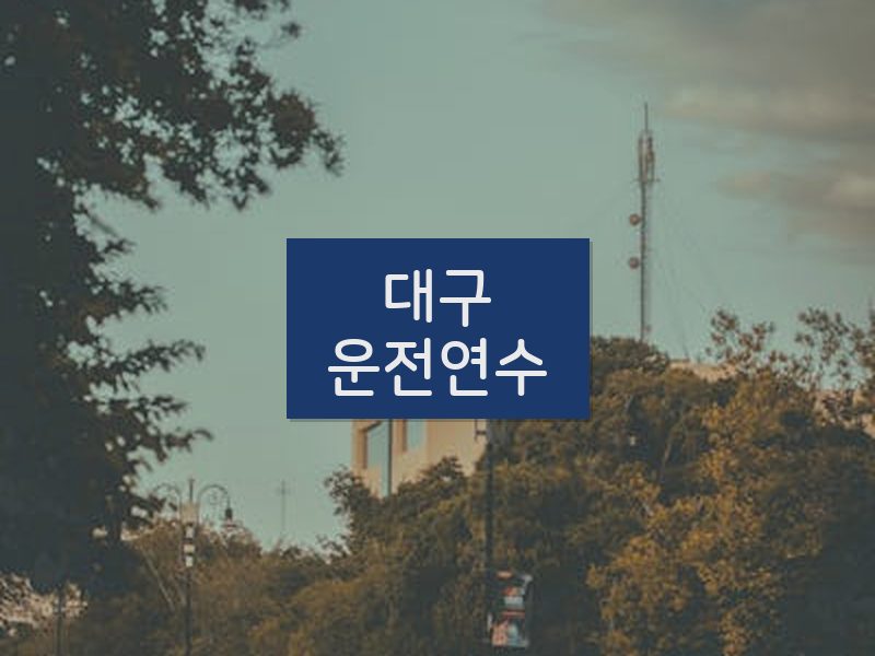 대구운전연수 후기