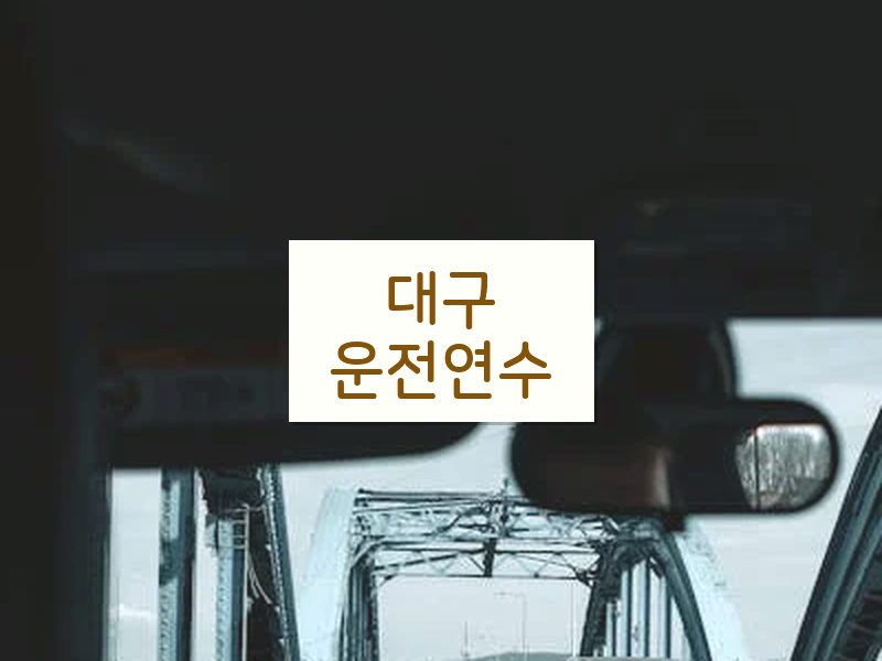 대구운전연수 후기