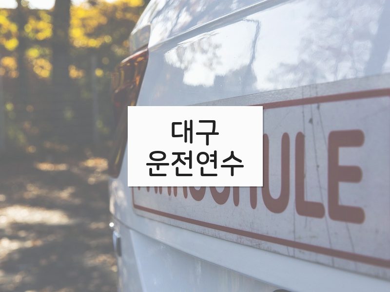대구운전연수 후기