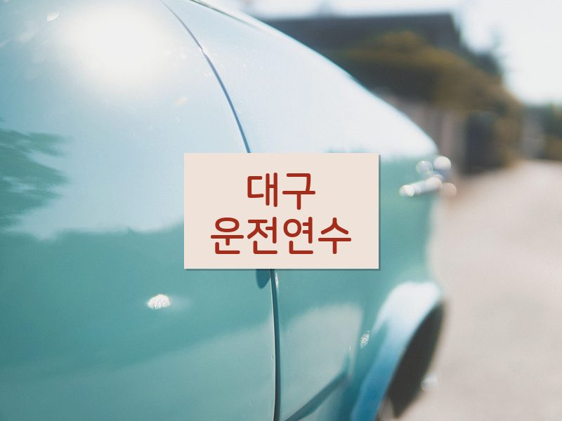 대구운전연수 후기