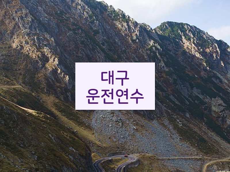 대구운전연수 후기