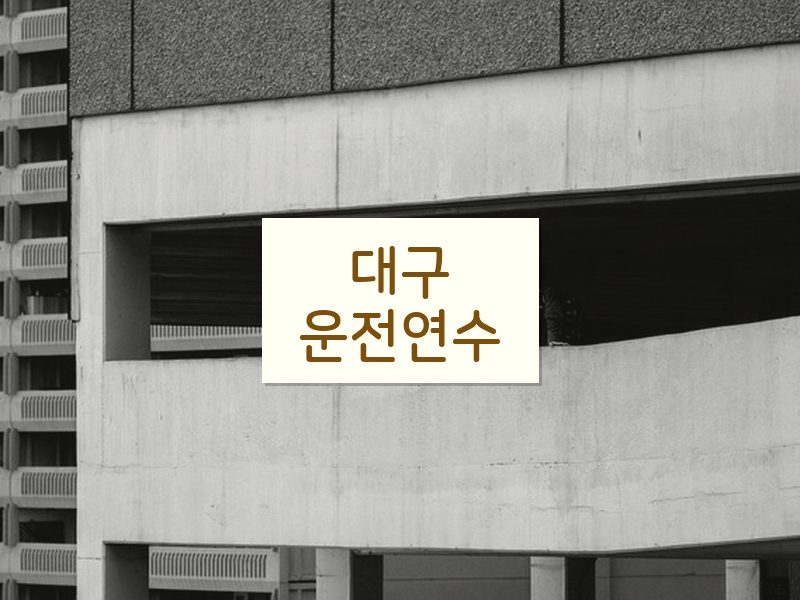 대구운전연수 후기