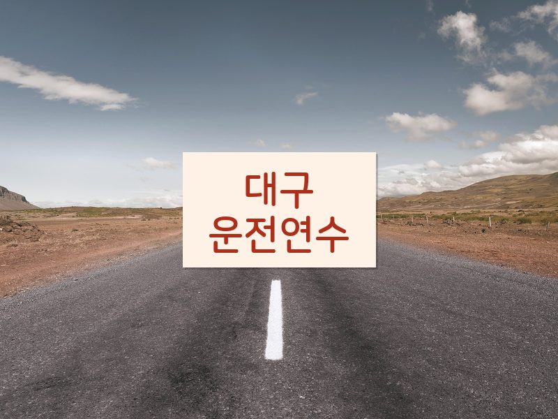 대구운전연수 후기