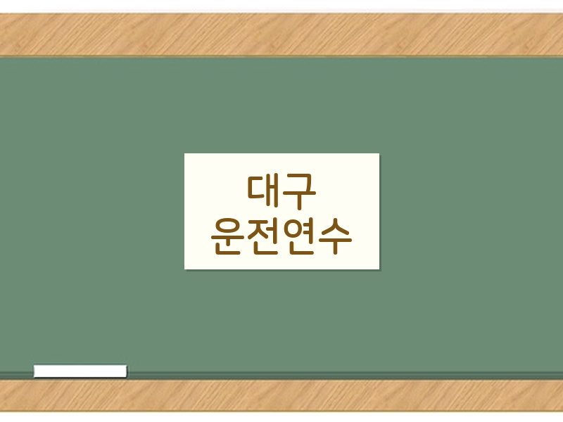 대구운전연수 후기