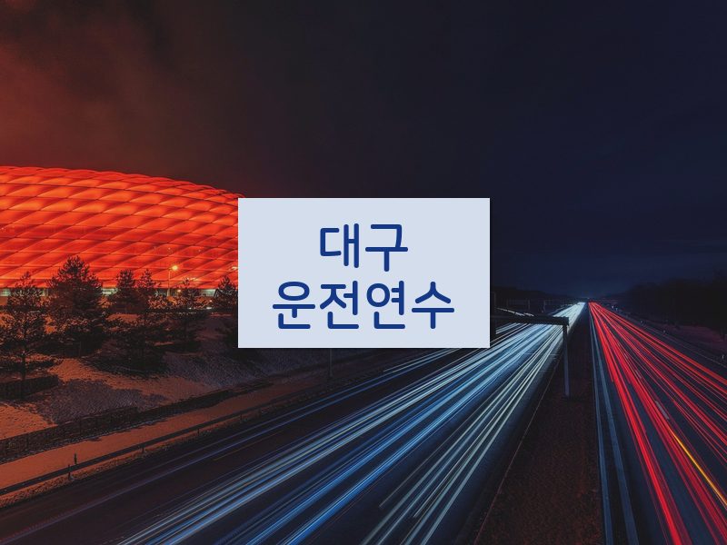 대구운전연수 후기