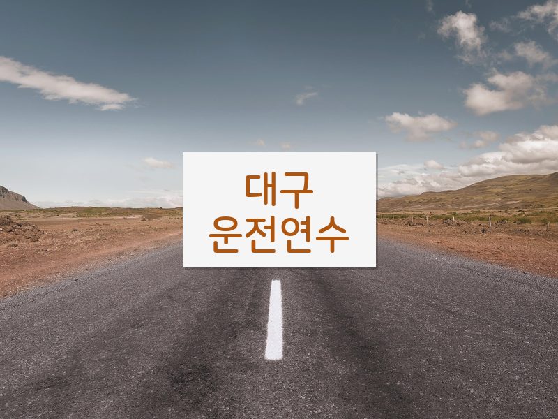 대구운전연수 후기