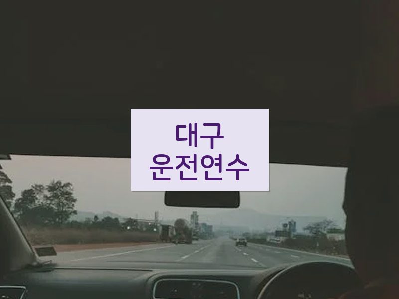 대구운전연수 후기
