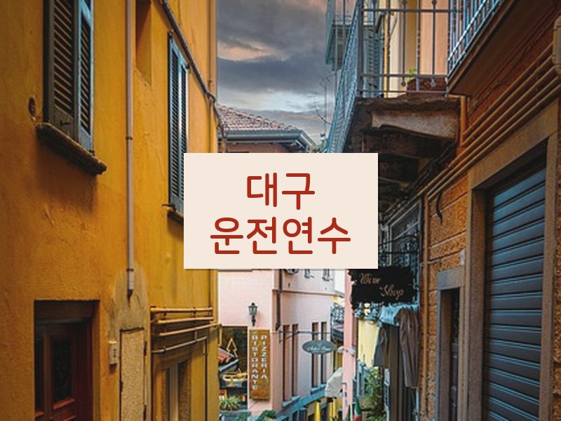 대구운전연수 후기