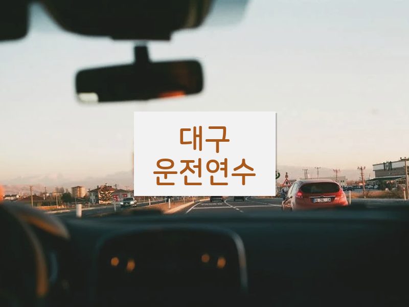 대구운전연수 후기
