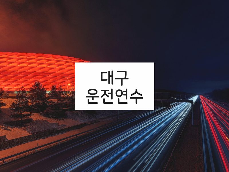 대구운전연수 후기