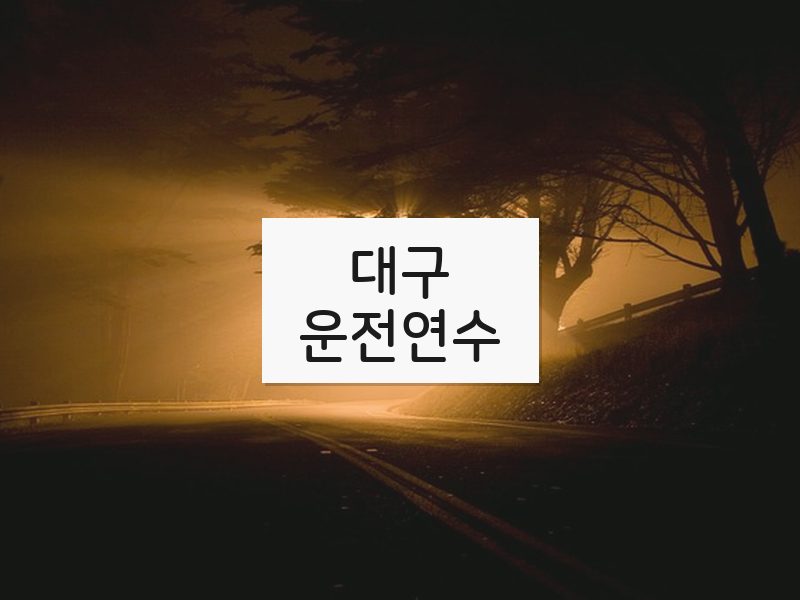 대구운전연수 후기